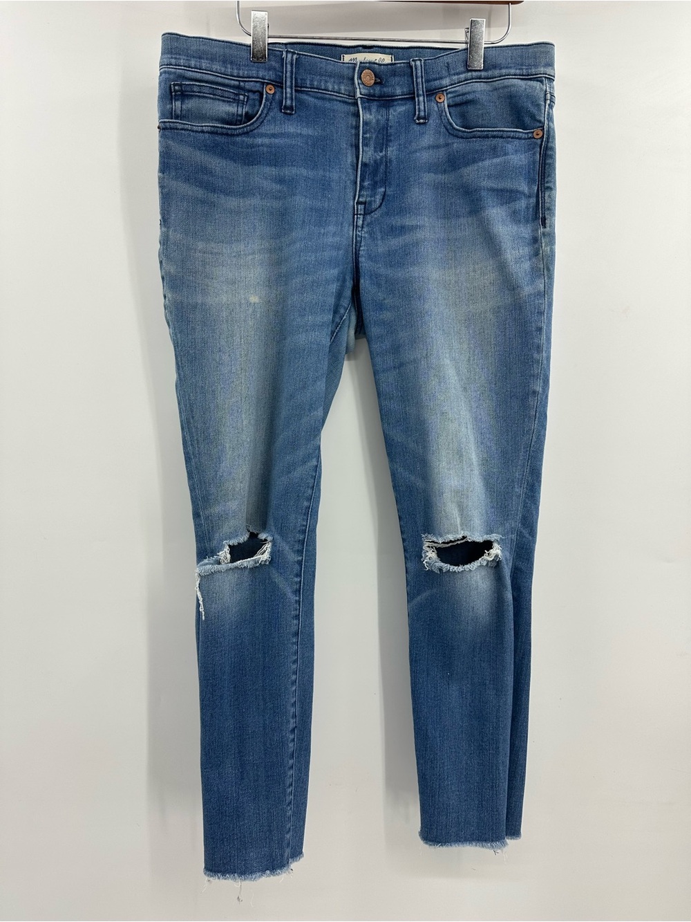 Madewell Blue Ripped Skinny Skinny Jeans